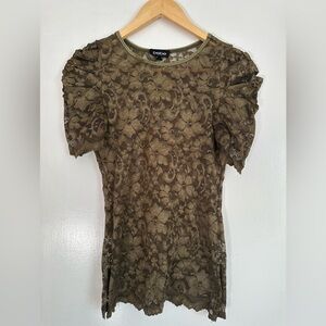 Bebe Green Lace Top